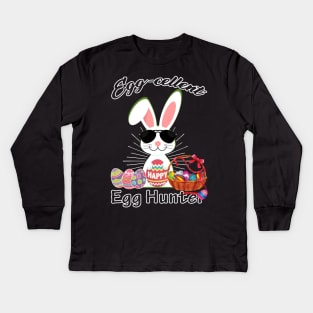 Egg-cellent Hunter Funny Easter Day Gift Men Women Boys Girls Kids Kids Long Sleeve T-Shirt